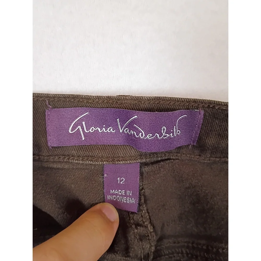 Dark Academia Gloria Vanderbilt Women 12 Brown Amanda High Rise Straight Pants